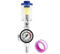 QWORK® Regulador de presión de Aire para Pistola de Pintura, manómetro + Filtro Separador de Trampa de Agua y Aceite + Rosca estándar de 1/4, máx.