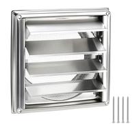 QWORK® Rejilla de ventilación 150 mm, 304 acero inoxidable rejilla de con red insectos, para campanas extractoras y secadoras de ropa