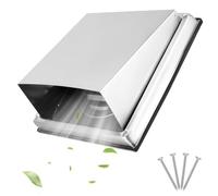 QWORK® Rejilla Ventilacion 100 mm de Acero Inoxidable 304, Rejilla Campana Rxtractora, para Sistemas de Ventilación Interior y Exterior