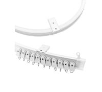 QWORK® - Riel de Plástico Flexible de 2 m, aleación de plástico para ventanas y balcones, pista curvada suave, riel deslizante accesorios