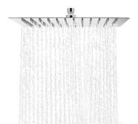 QWORK® Rociador para Ducha Cuadrado de 30 cm de Acero Inoxidable - Alcachofa Ducha Grande con Tecnología de Aire y Resistencia al Rayado