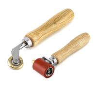 QWORK Rodillo de costura de silicona de 40 mm + rodillo de costura de latón, herramienta de rodillo de costura de papel pintado, rodillo de detalles de techos y suelos de vinilo, para cinta de techo