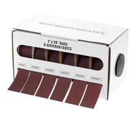 QWORK® Rollo de papel lija, 6 rollos 2,5CM X 6M papel abrasivo, granos 80/150/240/320/400/600, para metal, madera