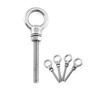 QWORK Roscado Eyebolts, Paquete de 5 1/4" x 2" de largo de acero inoxidable de grado marino perno de ojo