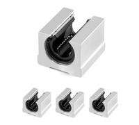 QWORK® SBR20UU - Abierto lineal de rodamiento de movimiento, bloque deslizante de rodamiento lineal de bolas CNC para 20mm de eje/Rod Impresora 3D, máquina de grabado, 4 piezas