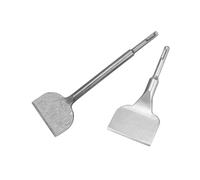 QWORK SDS Plus - Cincel de extracción de azulejos doblado en ángulo ancho, aleación de acero tratado térmicamente, 3 x 10 pulgadas y 3 x 6.5 pulgadas, rascador delgado de pared y suelo, eliminación de
