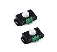QWORK® Sensor de Movimiento PIR, 12V / 24V LED Detector de Cuerpo Infrarrojo Interruptor Infrarrojo PIR para Tiras LED, 2 Piezas