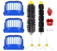 QWORK® Set de 10 recambios Compatible con iRobot Roomba Serie 600, 3 filtros, 2 cepillos Principales, 3 cepillos Laterales y 2 Herramientas de Limpieza