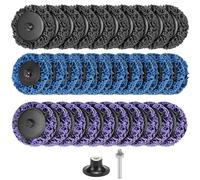 QWORK® Set de discos CSD de 30 piezas, disco de lijado de 50 mm, disco de limpieza gruesa para tratamiento de superficies, eliminación de óxido y pintura