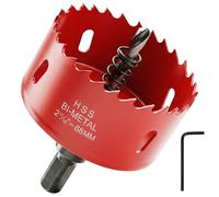 QWORK® Sierra de Corona Bi-metal 68mm M42 HSS con Resorte de Expulsión - Corte Preciso para Madera, PVC, Pladur y Chapa Metálica - Broca Perforadora para Cajas de Enchufes y Bricolaje