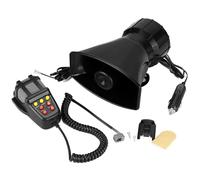 QWORK® Sirena de coche con 120dB, Bocina de coche 7 Tonos, fácil conexión mediante Encendedor de Cigarrillos, para Camiones de 12V, vehículos, Barcos