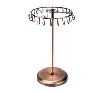 QWORK® Soporte de Metal Giratorio para Joyas con 23 Ganchos - Organizador Desmontable para Collares, Pulseras, Pendientes y Anillos (Aprox. 34,8 x 20,5 cm)