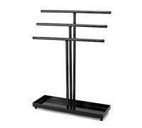 QWORK® Soporte para joyas de 3 niveles, organizador de joyas de metal para relojes, collares, pulseras, anillos, pendientes, gafas de sol y accesorios