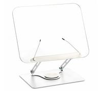 QWORK® Soporte para libros soporte de lectura giratorio 360° y plegable, ángulo y altura ajustable, capacidad de carga aprox. 5 kg, compatible con teléfonos móviles, tabletas y portátiles.