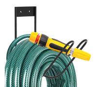 QWORK® Soporte para mangueras de jardín Schwarz de Acero Inoxidable 304 - Solución de Almacenamiento Robusta para el jardín