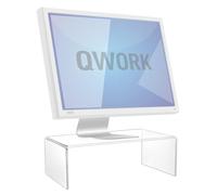 QWORK® Soporte para Monitor, acrílicos Elevador de Monitor Soporte, estantes acrílicos, 30 x 15 x 10 cm, para Monitor de computadora, computadora portátil