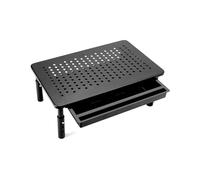 QWORK® Soporte para Monitor con cajón, 3 ajustes de Altura, Puede Transportar 20 kg, para Monitor de computadora PC, computadora portátil, proyector, 37x23cm