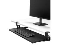 QWORK® Soporte Teclado Ordenador, Bandeja Deslizante para Teclado Debajo del Escritorio, con Abrazadera en C, Peso de Soporte 20 kg