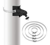 QWORK® Soporte Universal para Poste de Metal con 4 bucles Ø50/100/150/200 mm, Compatible con cámaras de vigilancia Arlo/Wyze/Eufycam - Negro