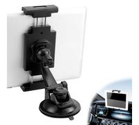 QWORK® Soporte Universal para Tablet con Rotación de 360° para Parabrisas/Salpicadero - Ventosa de PU Estable y Lavable - para tabletas y teléfonos Inteligentes de 4,7"-12,3"