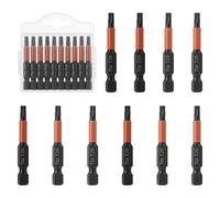 QWORK® T20 Bit largo, juego de puntas de destornillador de impacto, puntas de destornillador de 1/4", juego de puntas hexagonales de acero S2 de 50 mm, 10 piezas