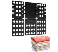 QWORK® Tablero Plegable para Ropa, Doblador de Ropa, Doblador Camisetas, Plástico, Negro