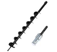 QWORK® Taladro de Tierra, ⌀ 60 mm 80 cm Taladro Pilotes con Adaptador, para Perforar Agujeros y Plantar Arboles