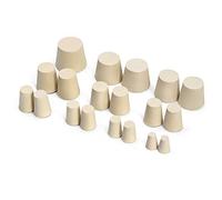 QWORK tapones de goma, para Sellar Tubos de Ensayo de Laboratorio, 10 tamaños surtidos 000# -7#, 19 Piezas
