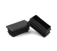 QWORK® - Tapones rectangulares de plástico para tuberías, patas de silla, 10 Piezas, 25 x 50 mm, color negro