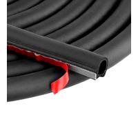 QWORK® Tira Sellado de Puerta Coche 6 m, D Forma Tira de Sellado de Goma Autoadhesiva, Tira de Sellado Impermeable, para Coche, Ventana