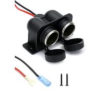 QWORK Toma de Encendedor de Cigarrillos para automóvil Toma Impermeable de 12 V DC con Cable de conexión de 60 cm y Fusible para Barcos, automóviles, Motocicletas