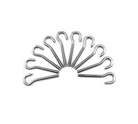 QWORK Tornillo de anillo de acero inoxidable del perno de gancho M6 304, perno de gancho de acero de la alta dureza del gancho del tornillo 10PCS