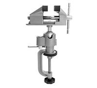 QWORK Tornillo de banco giratorio 360°, tornillo de banco portátil para taladrar, carpintería, 0-50 mm