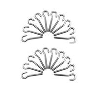 QWORK Tornillo del anillo del acero inoxidable del perno 304 del gancho M6, perno del gancho del acero de la alta dureza del gancho del tornillo 20PCS