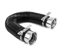 QWORK Tubo de admisión de aire de 76 mm, extensible a 1 m, tubo de admisión de aire frío universal para coche, Negro
