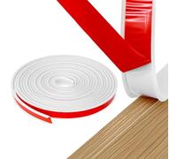 QWORK® U-Forma Cinta de borde muebles autoadhesiva, 16mm x 5m zócalo flexible de TPE blanca, para mesas, armarios, muebles