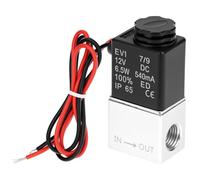 QWORK Válvula de aire solenoide eléctrica de 12 V CC, 2 vías normalmente cerrada, NPT de 1/4 pulgadas, para aire, gas, líquido, agua