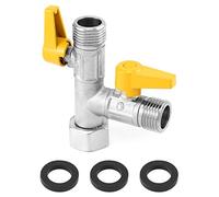 QWORK Válvula desviadora de 3 vías G1/2 pulgadas, válvula adaptador en T universal, latón, adecuada para grifos de cocina, duchas de baño