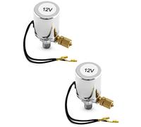QWORK Válvula solenoide de cuerno de aire, válvula de aire eléctrica de 1/4 "NPT 12V (solenoide) para manguera de 1/4" OD, cromado, paquete de 2