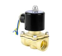 QWORK Válvula solenoide de latón de 12 V CC de 3/4 pulgadas con sellos Viton, normalmente cerrada, respuesta rápida, para control de aire/combustible
