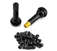 QWORK Vástago de válvula de neumático, 100 piezas TR413 de goma a presión de neumático vástago de válvula para automóvil sin cámara de repuesto de orificios de llanta