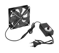 QWORK® Ventilador de Caja de 120 mm con Control de Velocidad - 12 V 1 A - Ventilador de PC sin escobillas para computadoras, portátiles, Cajas de TV y más