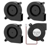 QWORK Ventilador soplador 5015 de 12 V, 5500 RPM, paquete de 4 rodamientos hidráulicos, 40 dBA, ideal para impresora 3D Hotend/boquilla, refrigeración DIY