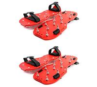 QWORK Zapatos con Pinchos, 2 Pares de Zapatos aireadores de césped con Picos Cortos de 2,5 cm, Suelos epoxi, revestimientos, instalación de Cubiertas, par Color Rojo