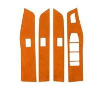 QWPDFHE Embellecedor de panel de elevalunas for interruptor de ventanilla de coche, adhesivo compatible con BMW X3 G48 G45 (2025-), fabricado en Alcantara, accesorios interiores.(2969 Orange (RHD))