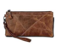 QWPYDXN Nuevo Cartera con Cremallera para Hombre, Monedero Doble, diseño clásico, Tarjetero de Cuero con Clip para Dinero, Monedero Largo Retro Cartera