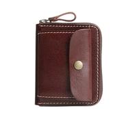 QWPYDXN Nuevo Cartera Corta Forro Hecho a Mano Bolsillo con Cremallera Clip para Dinero Mini monederos clásicos Carteras Vintage para Hombres Cartera