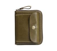 QWPYDXN Nuevo Cartera Corta Forro Hecho a Mano Bolsillo con Cremallera Clip para Dinero Mini monederos clásicos Carteras Vintage para Hombres Cartera