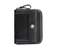 QWPYDXN Nuevo Cartera Hecha a Mano Dentro y Fuera, minimonederos Vintage para Hombre, Tarjetero de Cuero, Clip para Dinero, Monedero con Cremallera Cartera