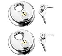 QWROK - Candado de disco de acero inoxidable,70mm,2 unidades